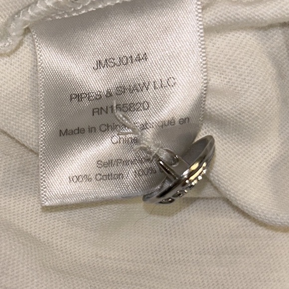 Veronica Beard x Kate Shelter Pouf Sleeve Striped Button Shoulder Top Tee - L - Picture 14 of 15